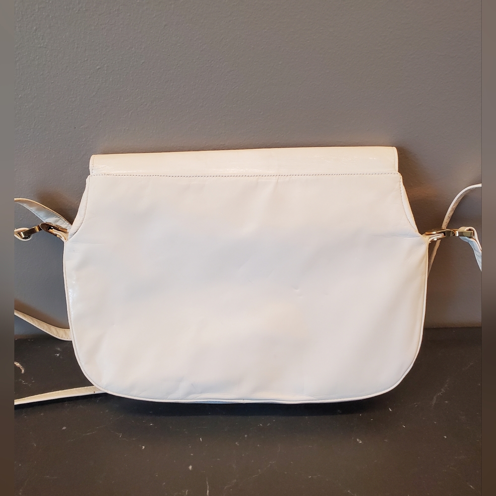 Vintage Charles Jourdan White Leather Crossbody Bag. Made in France. - Picture 2 of 12